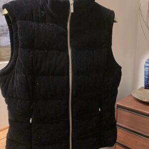 Black Velour Quilted Vest